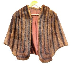 Genuine Mink Cape Shawl Wrap Dress Jacket